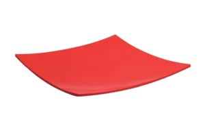 Square Convex Plate 42 Red Melamine***100316R
