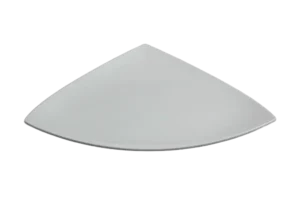 Convex Triangular Plate 44.5 White Melamine***100617