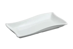 طبق تقديم مموج 28×14×2.5 ميلامين أبيض***106611