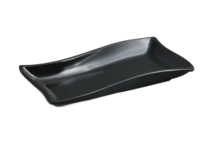 طبق تقديم مموج 32×17×4 ميلامين أسود ***106613B