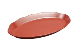 Pacific Oval Serving Plate 53*32.5 Rust Red Melamine***132511Rr
