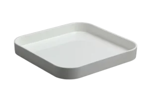 صينية عميقة مربعة 25×25×3 سم، ميلامين أبيض ***213810