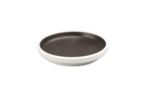 Taiji Round Tray 15.2 Cm Dark Brown Melamine White***412006Ico