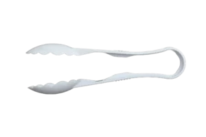 23 Cm Serrated White Melamine Tongs***To209