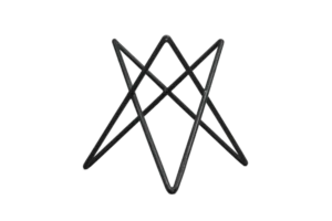 حامل نجوم مطلي عالي بارتفاع 20.4 سم أسود ***920708B