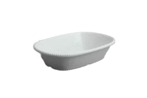 سلة خبز بيضاوية بيضاء من الميلامين ***213411