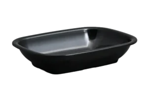 طبق عميق اقتصادي مستطيل 18 × 25 ميلامين أسود ***101910B