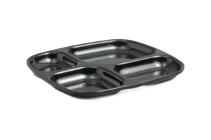 طبق مقسم مربع اقتصادي 24*26 بلاستيك ميلامين أسود ***102210B