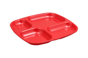 طبق مقسم مربع اقتصادي 24X26 بلاستيك ميلامين أحمر ***102210R