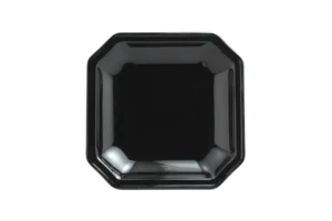 Daisy Plate 15X15X2 Black Melamine***114806B