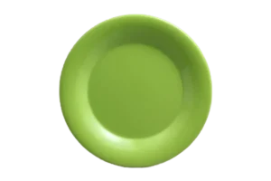 23 Cm Plate With Green Melamine Rim***119909G