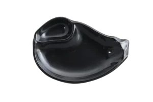 طبق باذنجان مع صلصة 22 سم ميلامين أسود ***121209B