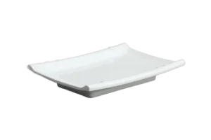 طبق سوشي من الخيزران 11.5 × 17 سم، ميلامين أبيض ***123607