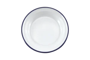 Deep Plate 20 Cm White Enamel Look Blue Stripe Melamine***2208081