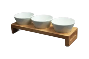 Bamboo Bunk Bed Set 50X16 And 3 Bowls (207206)***601201