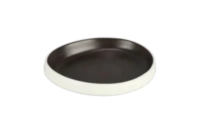 Taiji Oval Bowl 18*16 Cm Melamine Dark Brown White***128307Ico