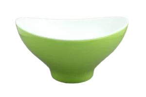 Dollar Bowl 29X16.5 Green/White Melamine***200912Ig