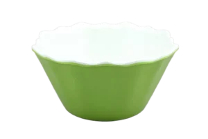 Conical Serrated Bowl 21 White/Green Melamine***204408Ig