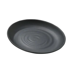 Black Round Plate 23 Cm 13203-9
