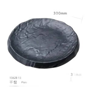 طبق طاهٍ سميك من الميلامين 33 سم، أسود 1382813B
