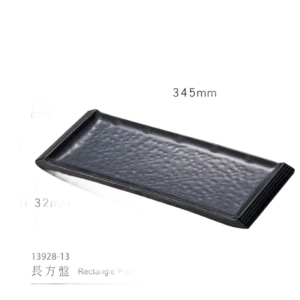 Rectangular Melamine Plate 34X16 Cm Black Tokyo