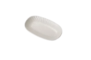 Oval Melamine Plate 19.5X11X2.5 Cm Tsuki White