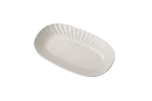Oval Melamine Plate 25X14.6X3.2 Cm Tsuki White