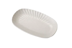 Oval Melamine Plate 29X17.4X3.5 Cm Tsuki White