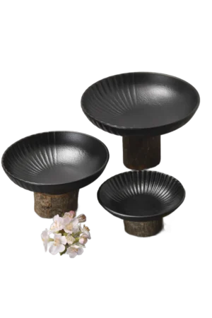 Melamine Deep Plate 174 Cm Tsuki Black 13883-07B