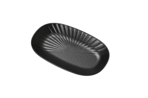 طبق ميلامين بيضاوي 25 × 14.5 × 3 سم تسوكي أسود