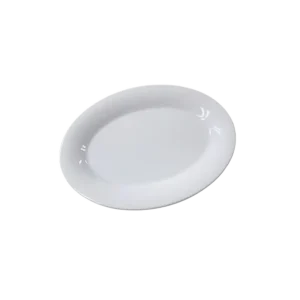 طبق ميلامين بيضاوي 24×18.5 أبيض رملي
