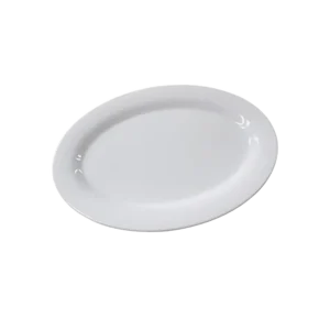 طبق ميلامين بيضاوي 29×20 أبيض رملي