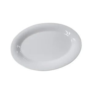طبق ميلامين بيضاوي 41×30.5 أبيض رملي