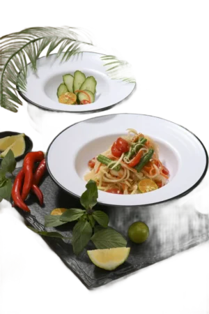 Melamine Pasta Plate 24 Cm B&W 13870-10 Black And White