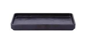 Rectangular Melamine Plate 22X12.3 Cm, Height 2 Cm, Black