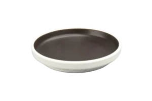 Taiji Round Tray 21.5 Cm Dark Brown Melamine White***412009Ico