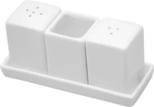 Salt, Pepper And Square Porcelain Toothpick Set 100A2750