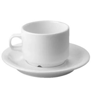 White Porcelain Restaurant Teacup Saucer 100A1840