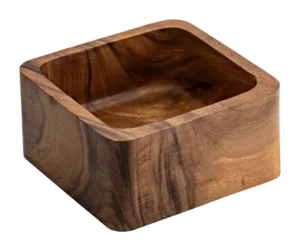 وعاء خشبي مربع 15X7.5 سم**17623007