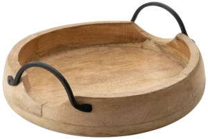 Wooden Plate With Metal Handles 30X10 Cm***17602125