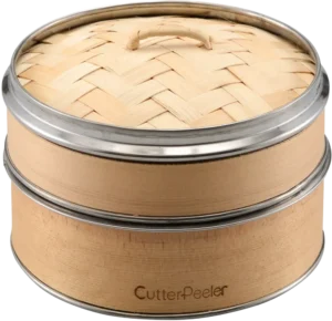 سلة بخار من الخيزران بإطار من الفولاذ المقاوم للصدأ 15 سم ***13405150