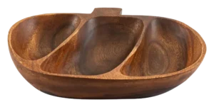 Serving Dish Divided Into 3 Compartments 28X25X5 Cm Wood 17622046