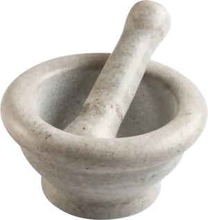 Granite Mortar And Pestle 15X8 Cm White***10762402