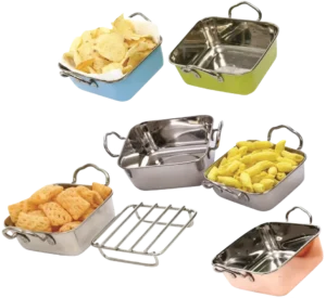 Square Pan With Stainless Steel Handles 11.5X4.5Cm***13602011