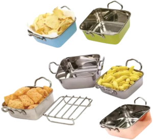 Square Pan With Stainless Steel Handles 13.5X5.5Cm***13602013