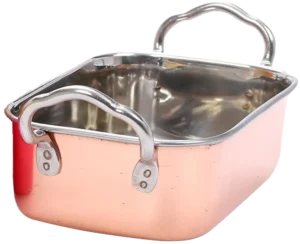 Rectangular Pan With Copper-Plated Handles 14X9X4.5Cm***13602210