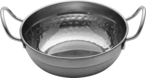 Deep Frying Pan, 2 Handles, Hammered Stainless Steel, 15X5.5 Cm***13602615