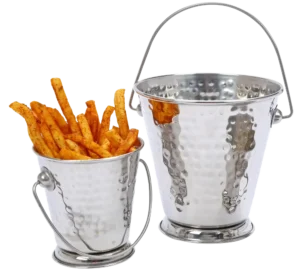 Hammered Stainless Steel Bucket 13X13 Cm***13603012