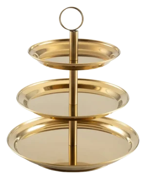 3-Tier Stand, Stainless Steel, Gold Finish, 20&25&30 - 13605825