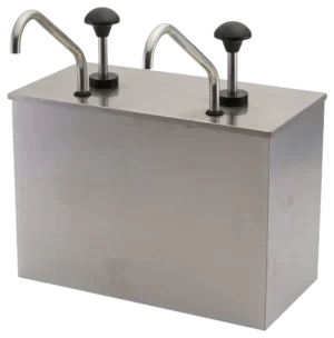 Double Stainless Steel Sauce Container 2X3 With Pump***13630023